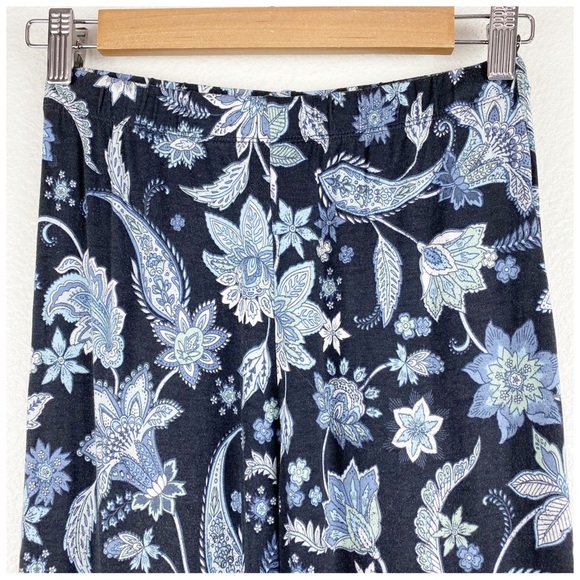 Ghanda Co. Rosa Blue Paisley Knit Flare Pants Size 8 - Picture 9 of 12